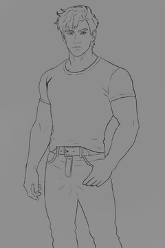 Xaden commission lineart