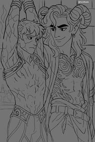 flint fanart lineart